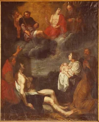 Sockenkyrka (Sint-Pieterskerk). Interiör. Södra gången. Altaret. Målning. Kristi födelse. Attr. till G De Craeyer. 1600-talet. (målning)