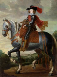Porträtt av Ferdinand av Österrike (1609-1641) (Don Fernando) - Ridsporträtt av kardinal-Infante Ferdinand av Österrike Peinture de Caspar de Crayer (1584-1669) 1650-1669 Olja på duk - Groeningemuseum, Brygge