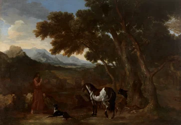 Dughet - Landskap med en eremit som predikar för djur, 1637 - 1638