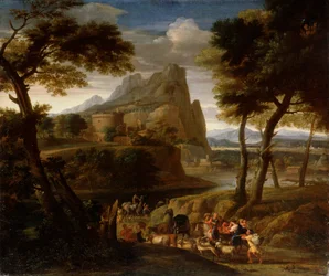 Landskap med husvagn, 1600-tal