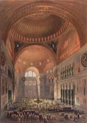 Interiör av Haghia Sophia, Konstantinopel, pub. 1852