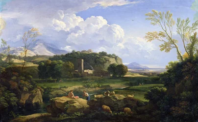Utsikt över den romerska Campagna (olja på duk)