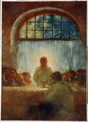 Nattvarden (Nattvarden). Målning av Gaston de La Touche (1854-1913)