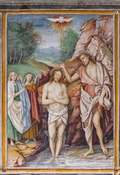 Detalj av "Jesu dop", från "Kristi liv och lidande"