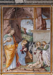 Detalj av "The Nativity", från "The life and the Passion of Christ"