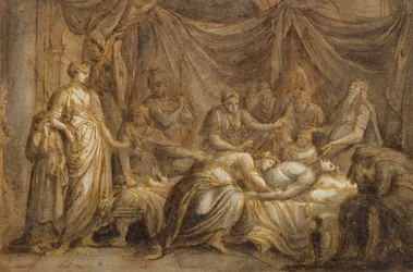 Andromache Mourning the Death of Hector, 1760-63 (penna och bläck och tvätt på papper)