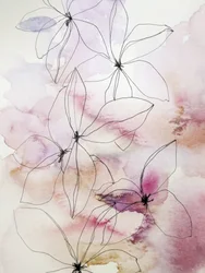 Mjuka akvarellblommor