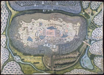 Den befästa staden Ranthambhor, ca. 1810-18.