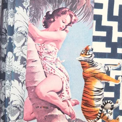 Klättrande flicka med tiger, 2016 (collage)