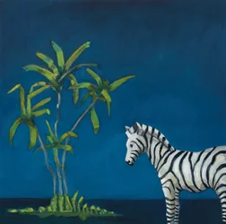 Zebra med palmträd, 2019 (olja på duk)