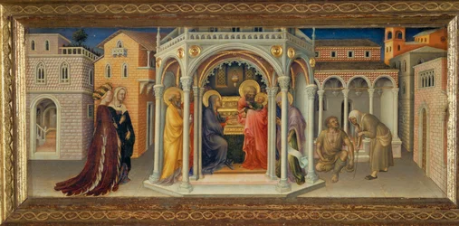 Framställningen i templet, panel från en predella till ett altare i Strozzi-kapellet, Santa Trinita, Florens
