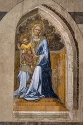 Interiören: "Enthroned Madonna with Child and Angels", av Gentile da Fabriano