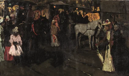 En söndagskväll vid Dam, Amsterdam, ca 1895 (olja på duk)