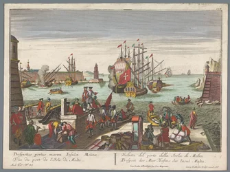 Utsikt över hamnen i Malta Prospect des Meer Hafens der Insul Malta (titel på objekt) Harbour Views (serietitel)