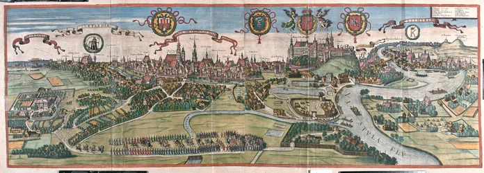 Kraków, Polen - i "Civitates Orbis Terrarum" av Georg Braun, Köln 1617