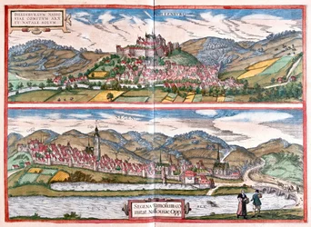 Dillenburg - Siegen, Tyskland - i "Civitates Orbis Terrarum" av Georg Braun, Köln 1617