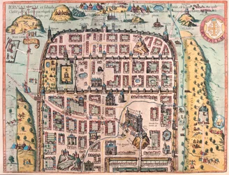 Jerusalem, Israel - i "Civitates Orbis Terrarum" av Georg Braun, Köln 1617