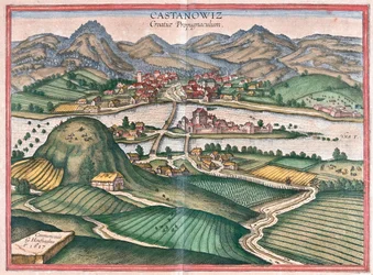 Kostajnica, Kroatien - i "Civitates Orbis Terrarum" av Georg Braun, Köln 1617