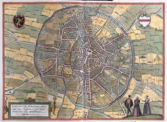 Leuven, Belgien, i "Civitates Orbis Terrarum" av Georg Braun, Köln 1617