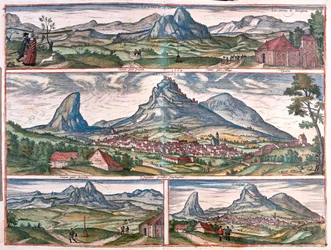 Kärlekens klippa - Archidona, nära Malaga, Spanien - i "Civitates Orbis Terrarum" av Georg Braun, Köln 1617