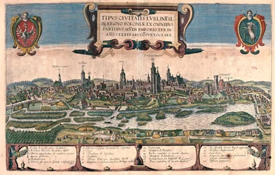 Lublin, Polen - i "Civitates Orbis Terrarum" av Georg Braun, Köln 1617