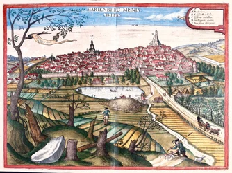 Marienberg, Tyskland - i "Civitates Orbis Terrarum" av Georg Braun, Köln 1617