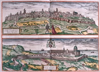 Orvieto - Loreto-helgedomen, Italien - i "Civitates Orbis Terrarum" av Georg Braun, Köln 1617