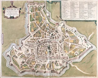 Padova, Italien - i "Civitates Orbis Terrarum" av Georg Braun, Köln 1617