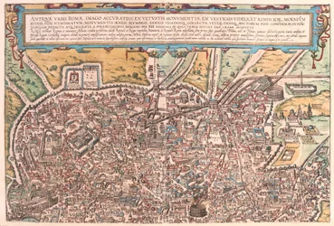 Roma, Italien - i "Civitates Orbis Terrarum" av Georg Braun, Köln 1617