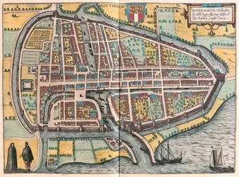 Rotterdam, Nederländerna - i "Civitates Orbis Terrarum" av Georg Braun, Köln 1617