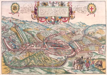 Serravalle, Vittorio Veneto (Treviso), Italien - i "Civitates Orbis Terrarum" av Georg Braun, Köln 1617