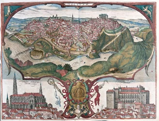 Toledo, Spanien - i "Civitates Orbis Terrarum" av Georg Braun, Köln 1617