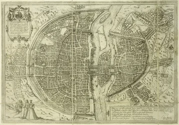 Stadsplan för Paris, 1572