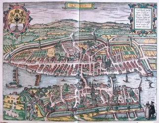 Zürich, Schweiz - i "Civitates Orbis Terrarum" av Georg Braun, Köln 1617