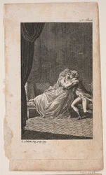 Illustration med älskande par