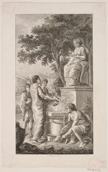 Illustration med offerscene