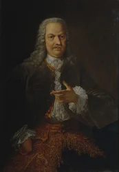 Porträtt av Akinfiy Nikitich Demidov 16781745, före 1745