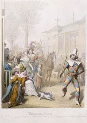 Mardi-Gras, Boulevard des Italiens, 1831 (wc på papper)