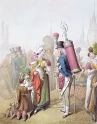 The Pont Notre-Dame, ca 1810 (wc på papper)
