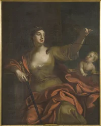 Equite (Justice) - Aequitas, av Schroder, Georg Engelhard (George Engelhardt) (1684-1750). Olja på duk. Mått: 154x123 cm. Nationalmuseum Stockholm