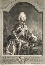 Porträtt av Christian August, prins av Anhalt-Zerbst 1690-1747, 1750.