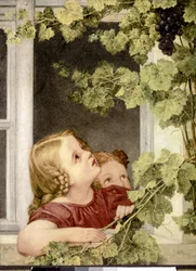 Barn vid fönstret. ca 1843. (olja på duk)