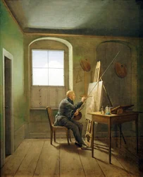 Tyska: Caspar David Friedrich i sin ateljé Caspar David Friedrich i sin ateljé (1811)