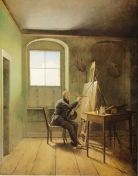 Tyska: Caspar David Friedrich i sin ateljé Caspar David Friedrich i sin ateljé (1811)
