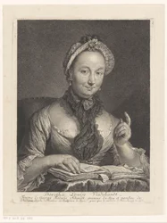 Porträtt av Dorothée Louise Viedebandt, hustru till konstnären Georg Friedrich Schmidt Dorothée Louise Viedebandt, Femme av George Frederic Schmidt (titel på objekt)