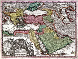 Karta över ottomanska riket