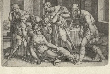 Collatinus och Brutus vid den döende Lucretia Berättelser från tidig romersk historia (serietitel)