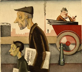 Tidningsmänniskor av Georg Scholz (1890-1945)