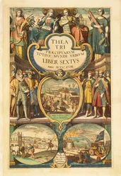 Frontispice till volym VI, från Civitates Orbis Terrarum av Georg Braun