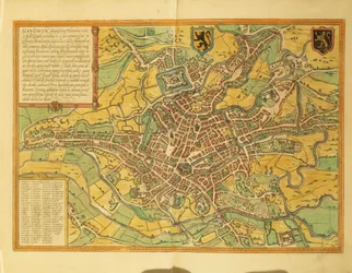 Karta över Gent, Gand från världsstäder av Georg Braun